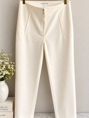 Veronica Beard Cream Ivory Tailored Cropped Pants Size 10